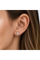 Сребърни обеци с капковиден цирконий
