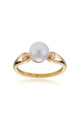 Златен пръстен с бяла перла