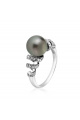 Сребърен пръстен с черна перла Таити