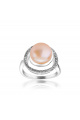 Сребърен пръстен с розова перла и цирконий