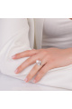 Сребърен пръстен с бяла перла и цирконий