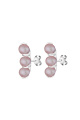 Сребърни обици с розови перли