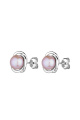 Сребърни обици с лилави перли