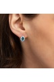 Сребърни обеци халки със светлосини цирконий