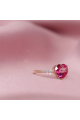 Златен пръстен розов топаз и диаманти