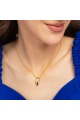 Сребърно колие с позлата и цирконий