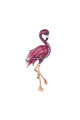 Позлатена брошка розово фламинго