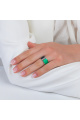 Сребърен пръстен в нежни зелени нюанси