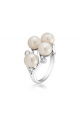 Сребърен пръстен с бели перли