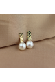 Златни обеци с бели перли