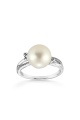 Сребърен пръстен с бяла перла