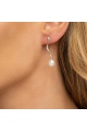 Сребърни обеци с бели перли