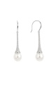 Сребърни обеци с бели перли