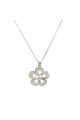 Сребърно колие цвете с перла Акоя