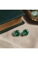Платинени обеци с изумруд