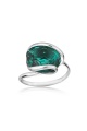 Сребърен пръстен със зелен кристал