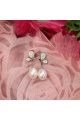 Сребърни обици пеперуди с бели перли