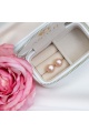 Сребърни обеци с розови перли 7-8 мм