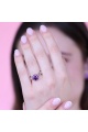 Сребърен пръстен с лилав цирконий