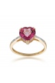 Златен пръстен розов топаз и диаманти