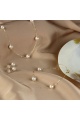 Kомплект 14К злато - колие, гривна и обеци с бели перли